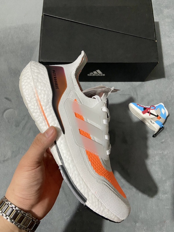 Adidas UltraBoost 21 Grey Screaming Orange Running Shoes FY0375
